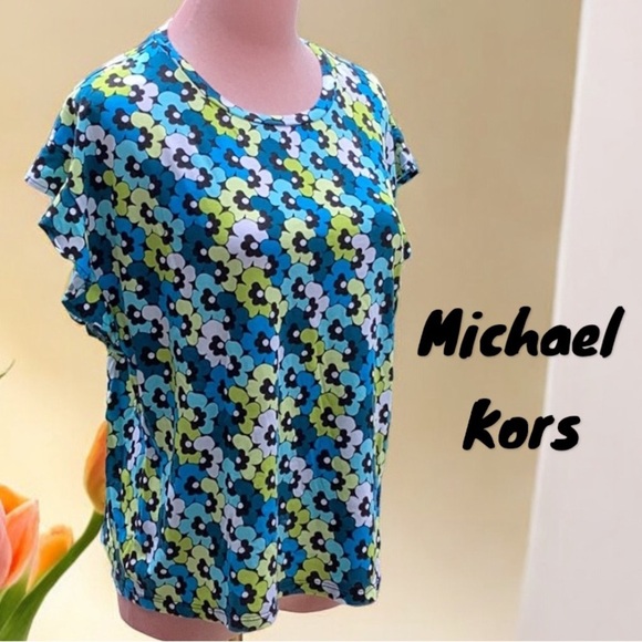 MICHAEL KORS WOMENS SHORT SLEEVED FLORAL T SHIRT - Picture 1 of 6